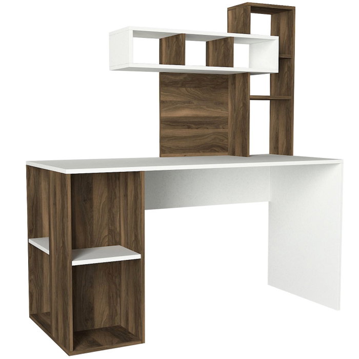 Hanah Home Mesa de Estudio Escandinava Blanco y Nogal